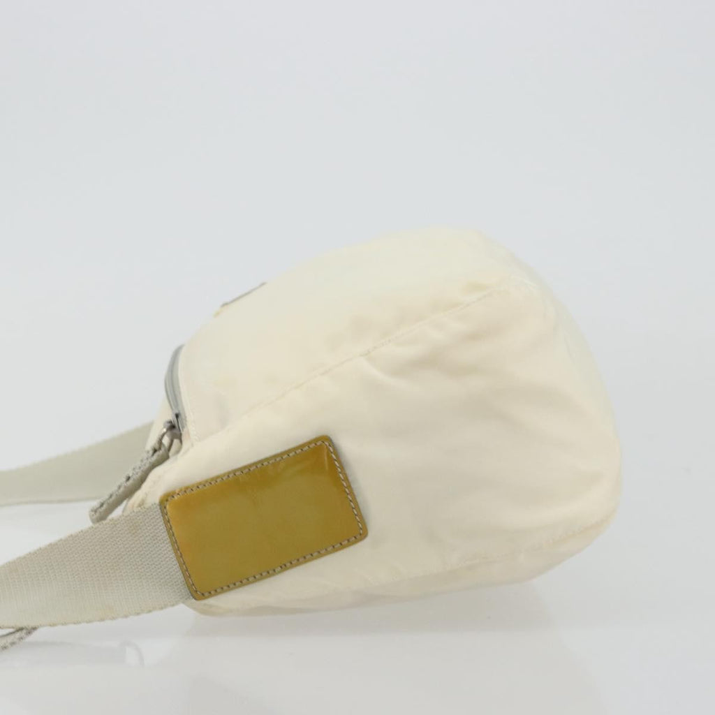 Prada Zip Waist Bag Tessuto White Nylon Shoulder Bag Bag (Pre-Owned)