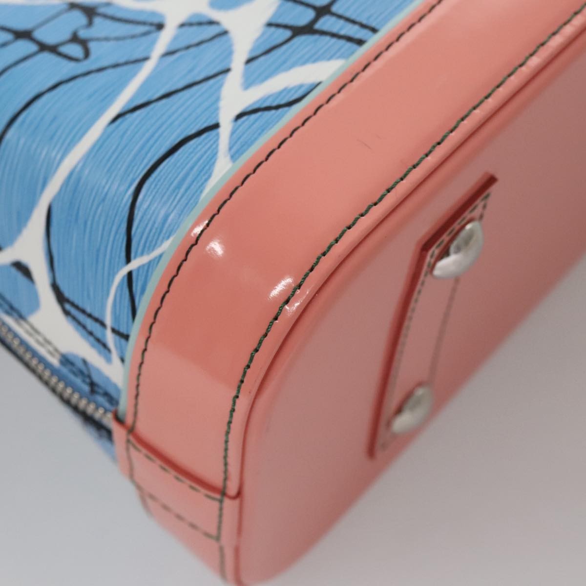 Louis Vuitton Alma Handbag Limited Edition Print Epi Leather Blue Leather Handbag (Pre-Owned)