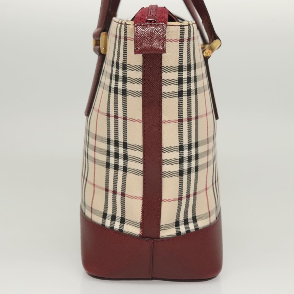 Burberry Nova Check Handbag Nova Check Canvas And Leather Beige Canvas Handbag (Pre-Owned)
