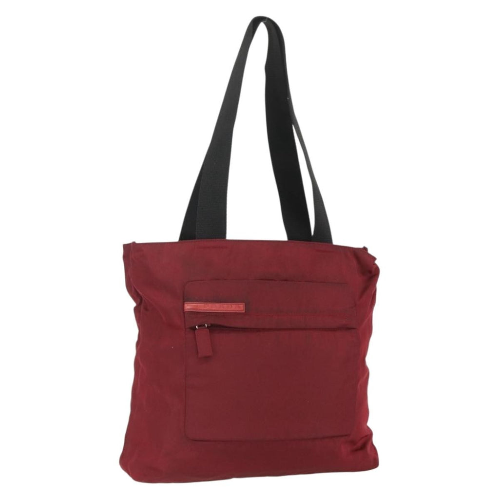 Prada Sport Tote Bag Nylon Red Nylon Tote Bag Bag (Pre-Owned)