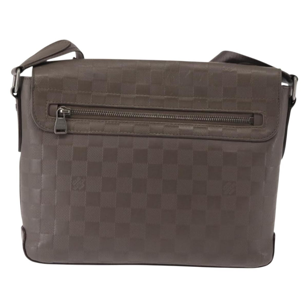Louis Vuitton District Messenger Bag Damier Infini Leather Gray Leather Shoulder Bag Bag (Pre-Owned)