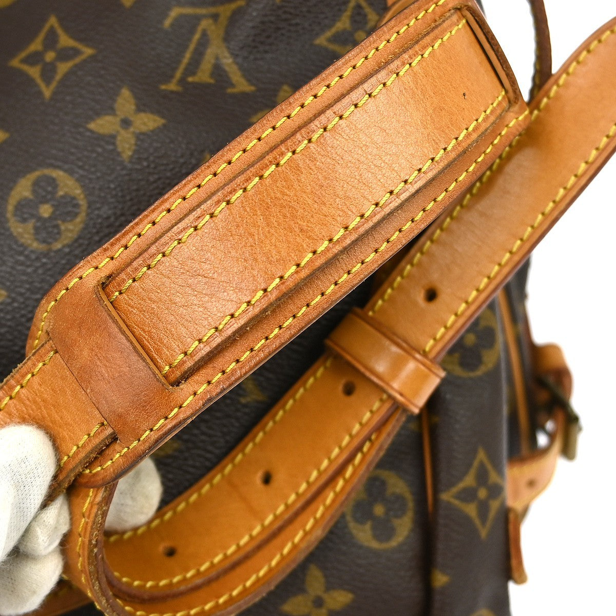 Louis Vuitton Saumur Handbag Monogram Canvas Brown Canvas Shoulder Bag Bag (Pre-Owned)