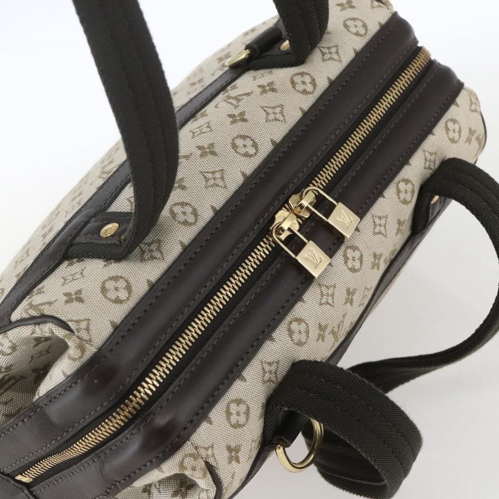 Louis Vuitton Josephine Handbag Mini Lin Khaki Canvas Handbag (Pre-Owned)
