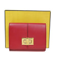 Fendi Peekaboo Wallet Leather Red Leather Wallets Accessory (Pre-Owned)