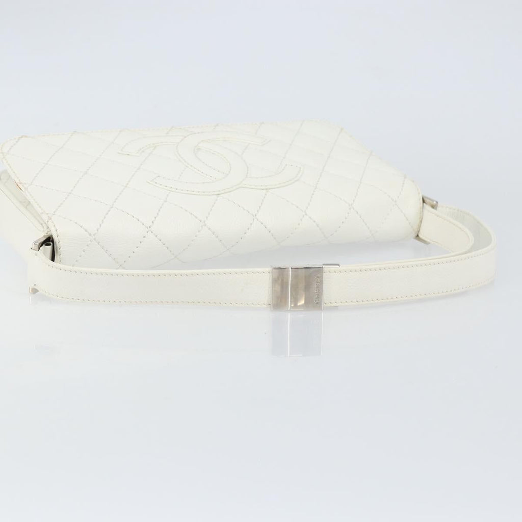 Chanel Vintage Timeless Cc Adjustable Shoulder Bag Quilted Calfskin White Leather Shoulder Bag Bag (Pre-Owned)