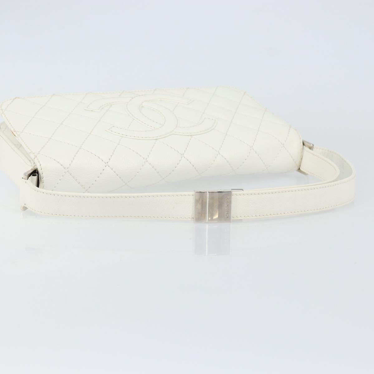 Chanel Vintage Timeless Cc Adjustable Shoulder Bag Quilted Calfskin White Leather Shoulder Bag Bag (Pre-Owned)
