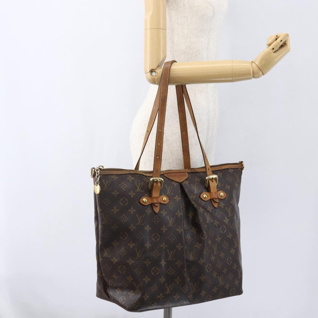 Louis Vuitton Palermo Handbag Monogram Canvas Brown Canvas Tote Bag Bag (Pre-Owned)