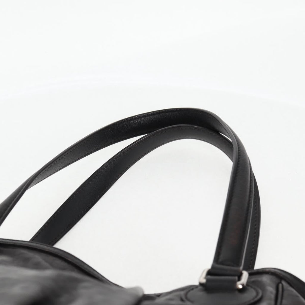 Gucci Full Moon Tote Leather Black Leather Tote Bag Bag (Pre-Owned)