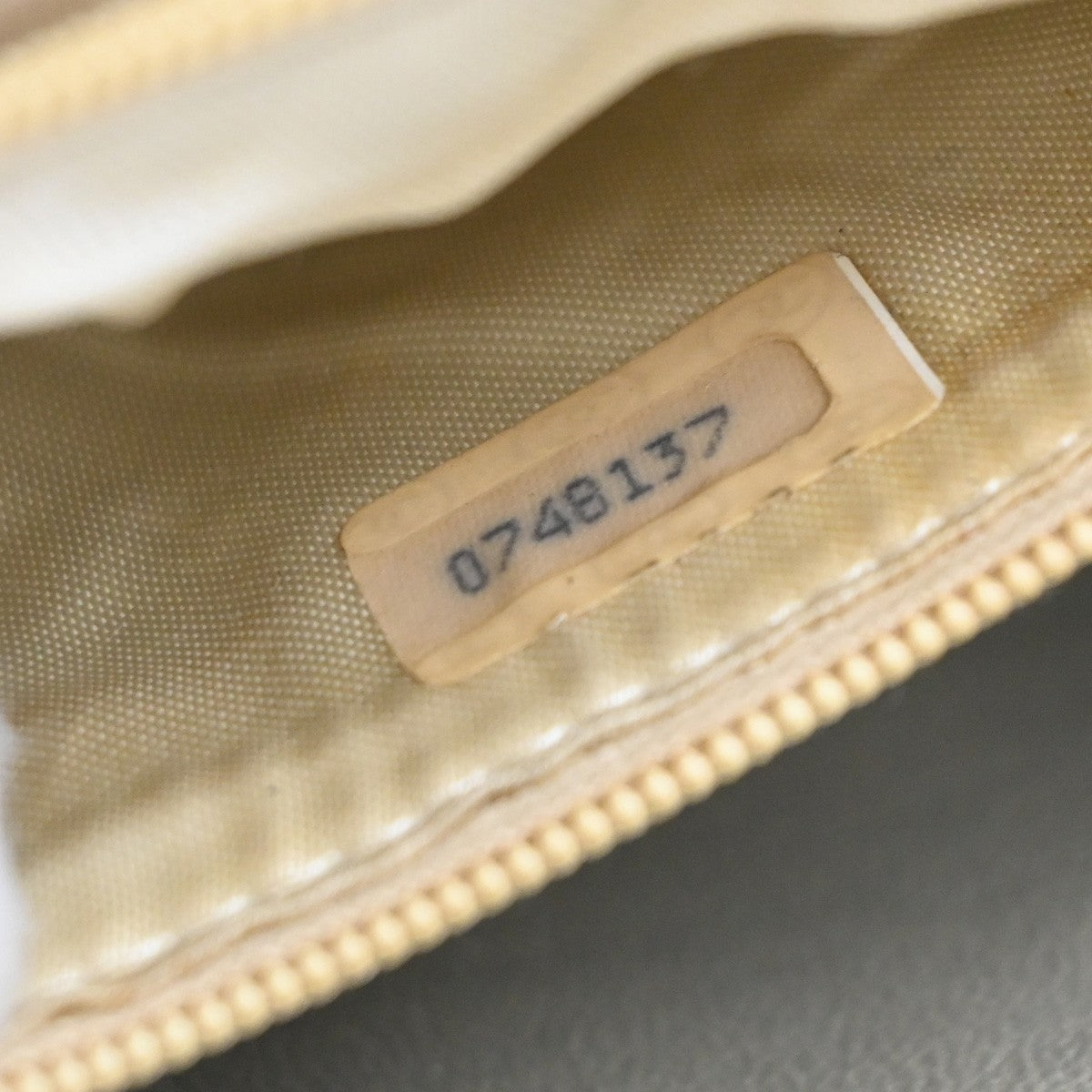 Chanel Diamond Cc Flap Bag Quilted Lambskin Beige Leather Shoulder Bag Bag (Pre-Owned)