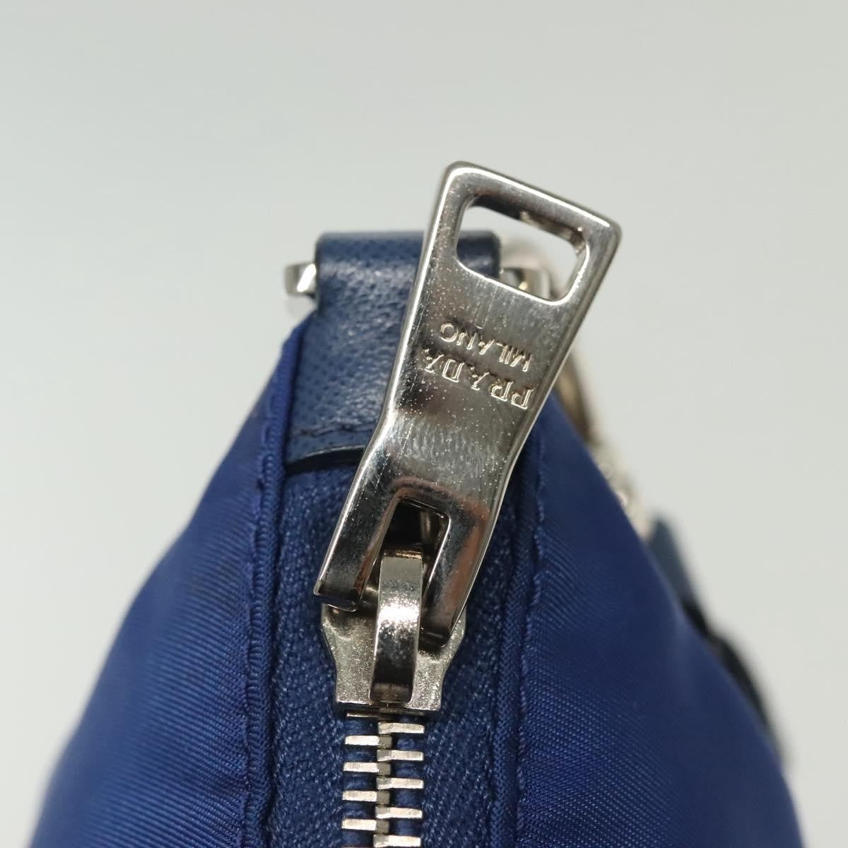 Prada Flat Messenger Tessuto With Leather Blue Nylon Shoulder Bag Bag (Pre-Owned)