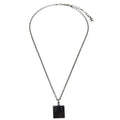 Chanel Square Cc Pendant Resin Black Plastic Necklace Jewelry (Pre-Owned)