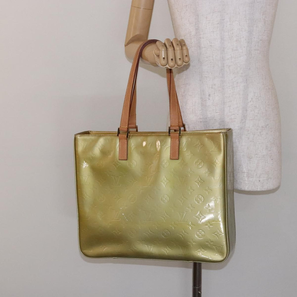 Louis Vuitton Columbus Handbag Monogram Vernis Beige Patent_Leather Tote Bag Bag (Pre-Owned)