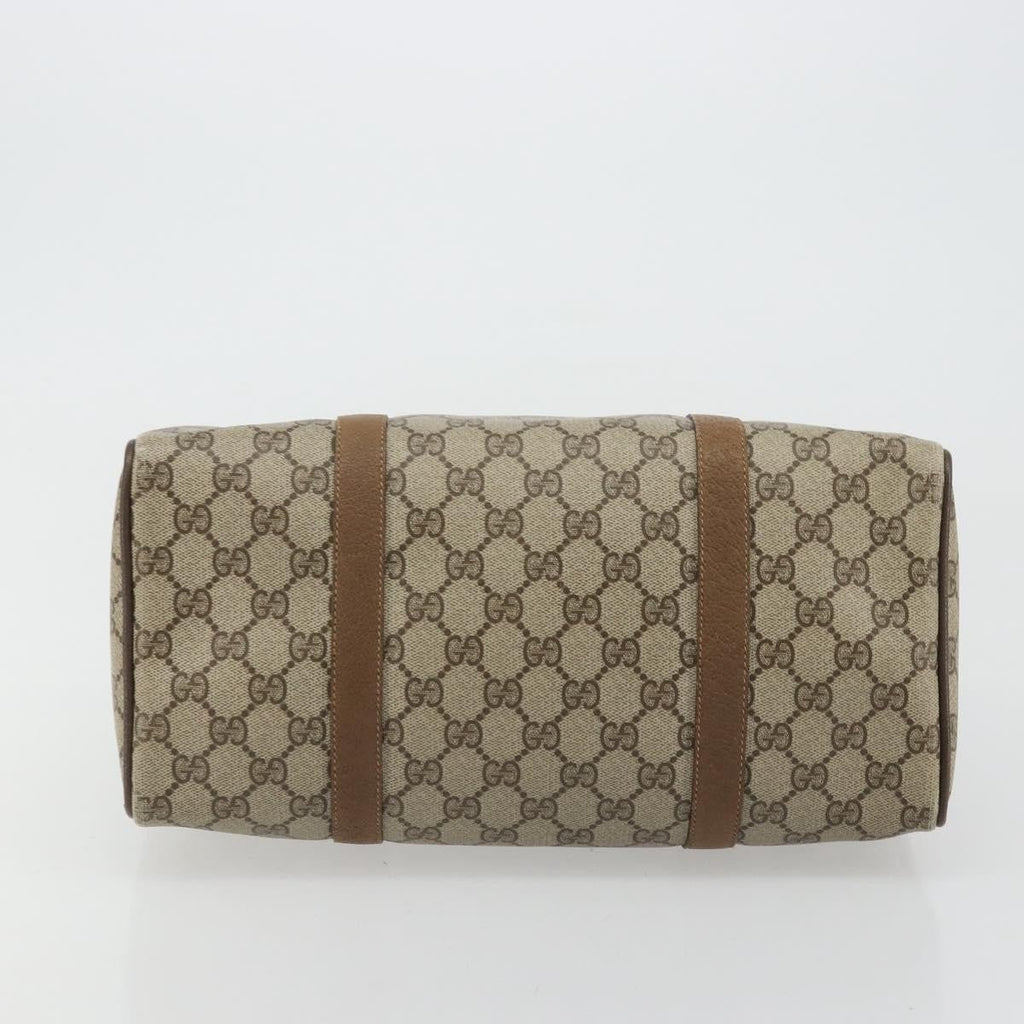 Gucci Vintage Web Sherry Line Handbag Micro Gg Canvas Beige Canvas Handbag (Pre-Owned)