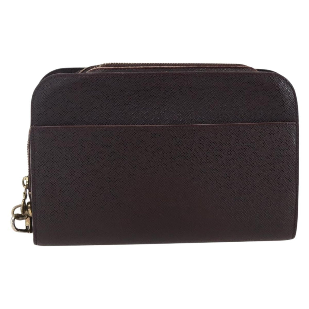 Louis Vuitton Pochette Baikal Clutch Taiga Leather Burgundy Leather Clutche & Pouche Bag (Pre-Owned)