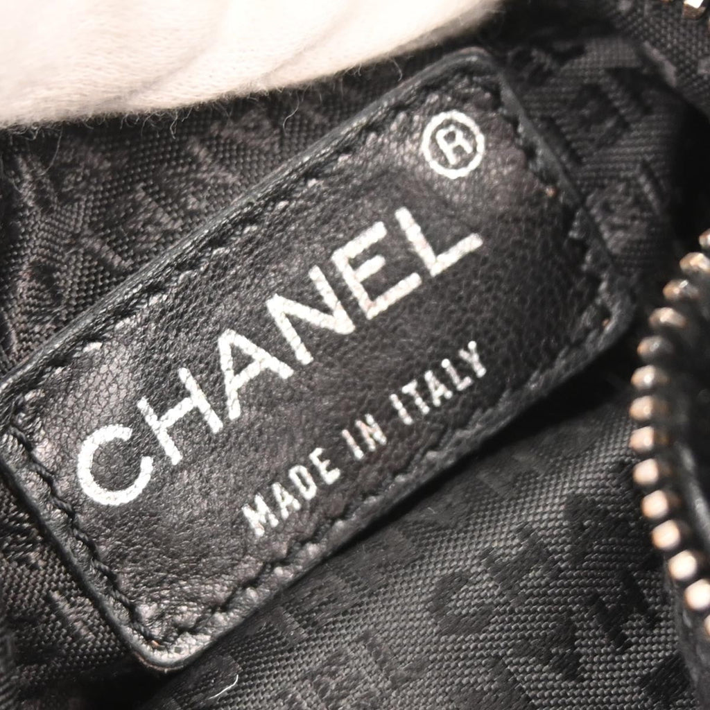 Chanel Chain Hobo Lapin Fur Black Fur Handbag (Pre-Owned)
