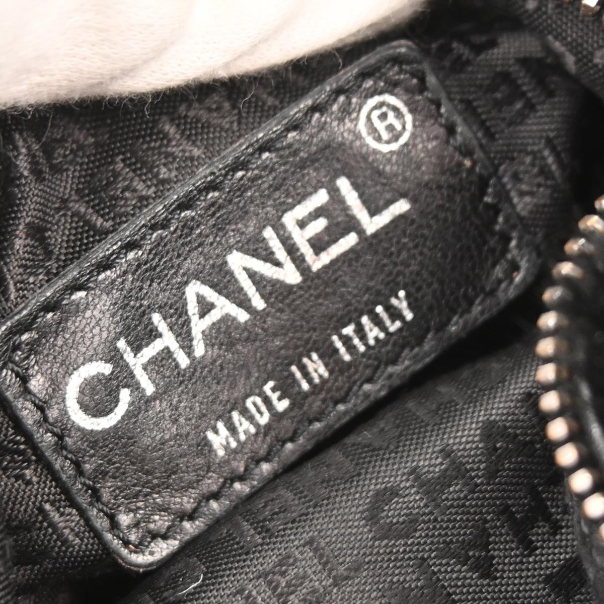 Chanel Chain Hobo Lapin Fur Black Fur Handbag (Pre-Owned)