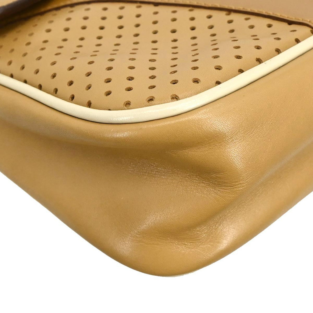Prada Vitello Drive Handbag Leather Brown Leather Handbag (Pre-Owned)