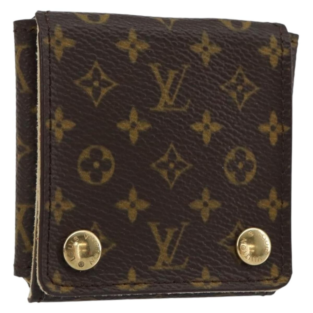 Louis Vuitton Case Jewelry Box Canvas Brown Canvas Wallets Accessory (Pre-Owned)