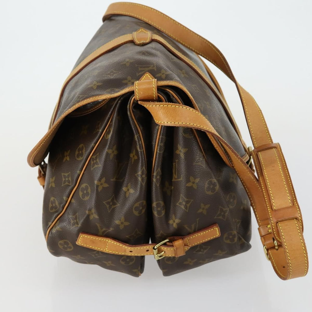 Louis Vuitton Saumur Handbag Monogram Canvas Brown Canvas Shoulder Bag Bag (Pre-Owned)