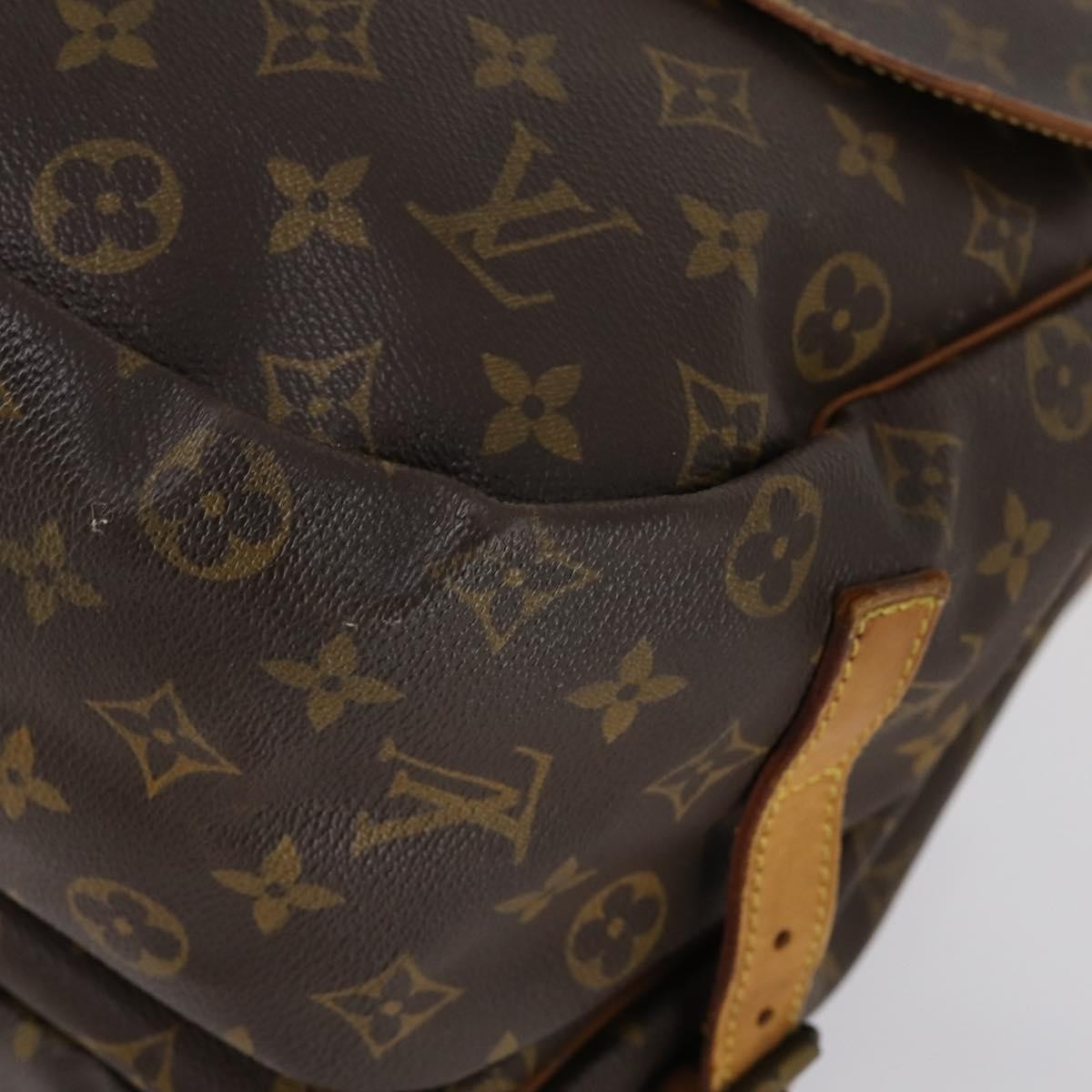 Louis Vuitton Saumur Handbag Monogram Canvas Brown Canvas Shoulder Bag Bag (Pre-Owned)