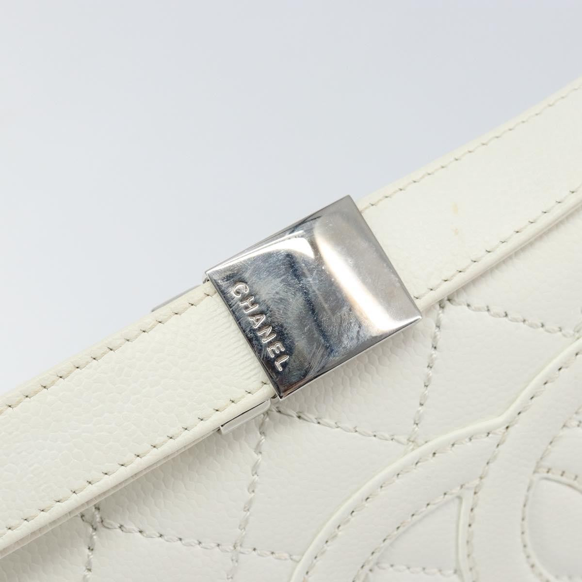 Chanel Vintage Timeless Cc Adjustable Shoulder Bag Quilted Calfskin White Leather Shoulder Bag Bag (Pre-Owned)
