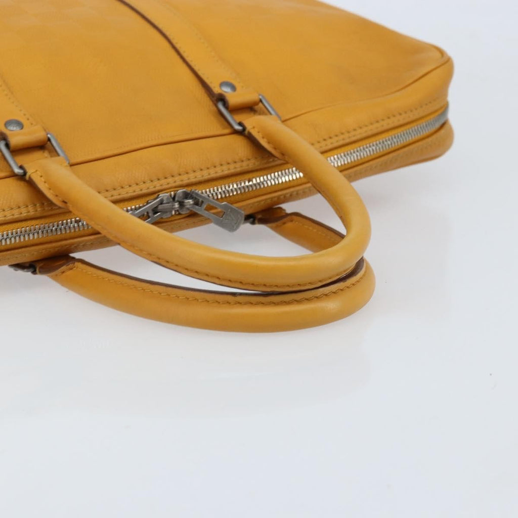 Louis Vuitton Porte-Documents Voyage Briefcase Damier Infini Leather Yellow Leather Briefcase Bag (Pre-Owned)