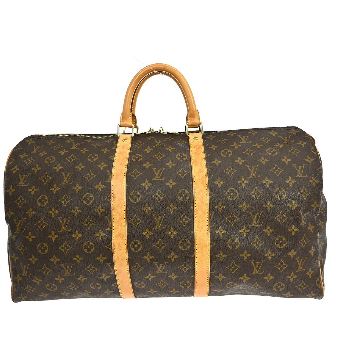 Louis Vuitton Keepall Bag Monogram Canvas Brown Canvas Travel Bag Bag (Pre-Owned)