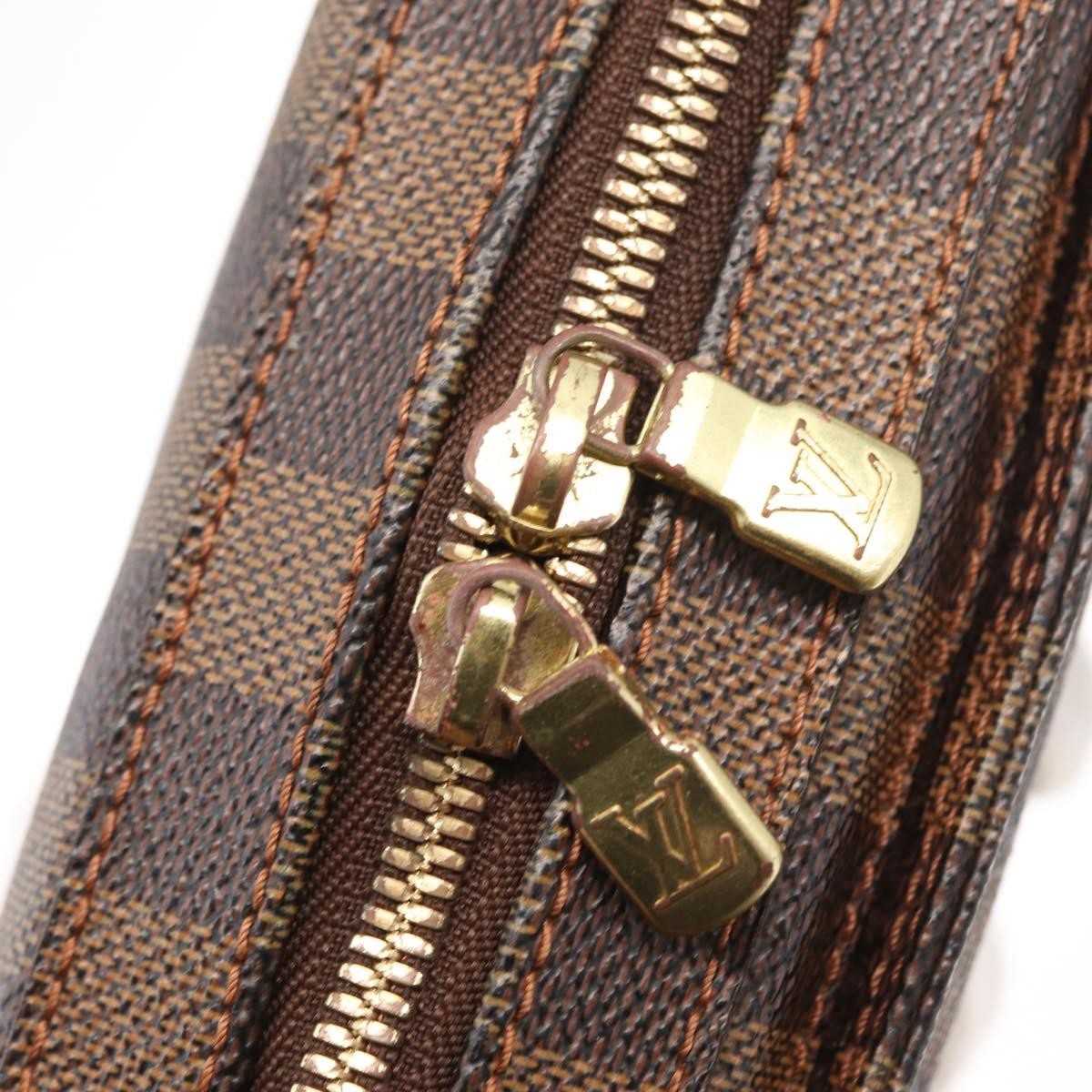 Louis Vuitton Geronimos Waist Bag Damier Brown Canvas Shoulder Bag Bag (Pre-Owned)