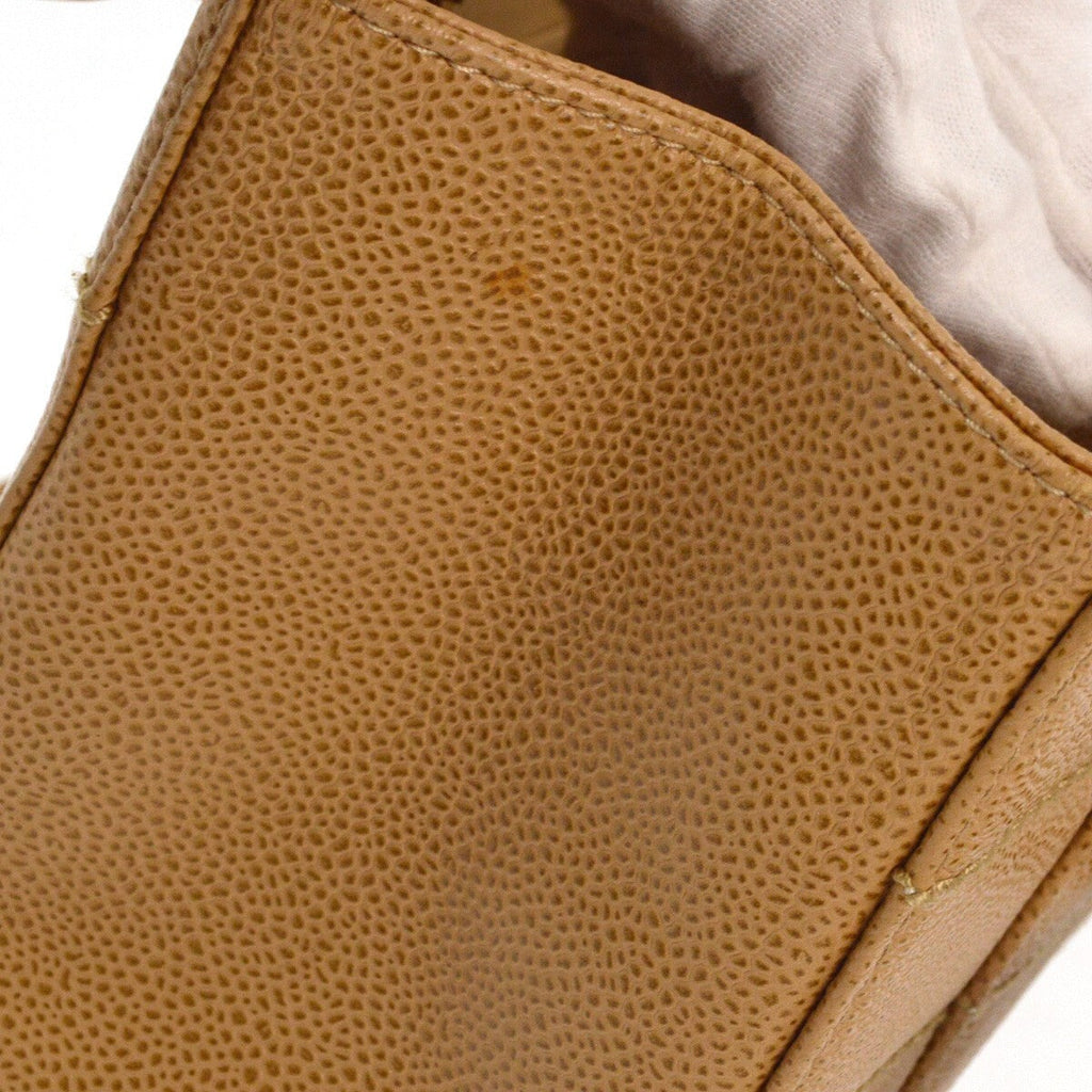 Chanel Vintage Chocolate Bar Zip Around Tote Quilted Calfskin Beige Leather Tote Bag Bag (Pre-Owned)