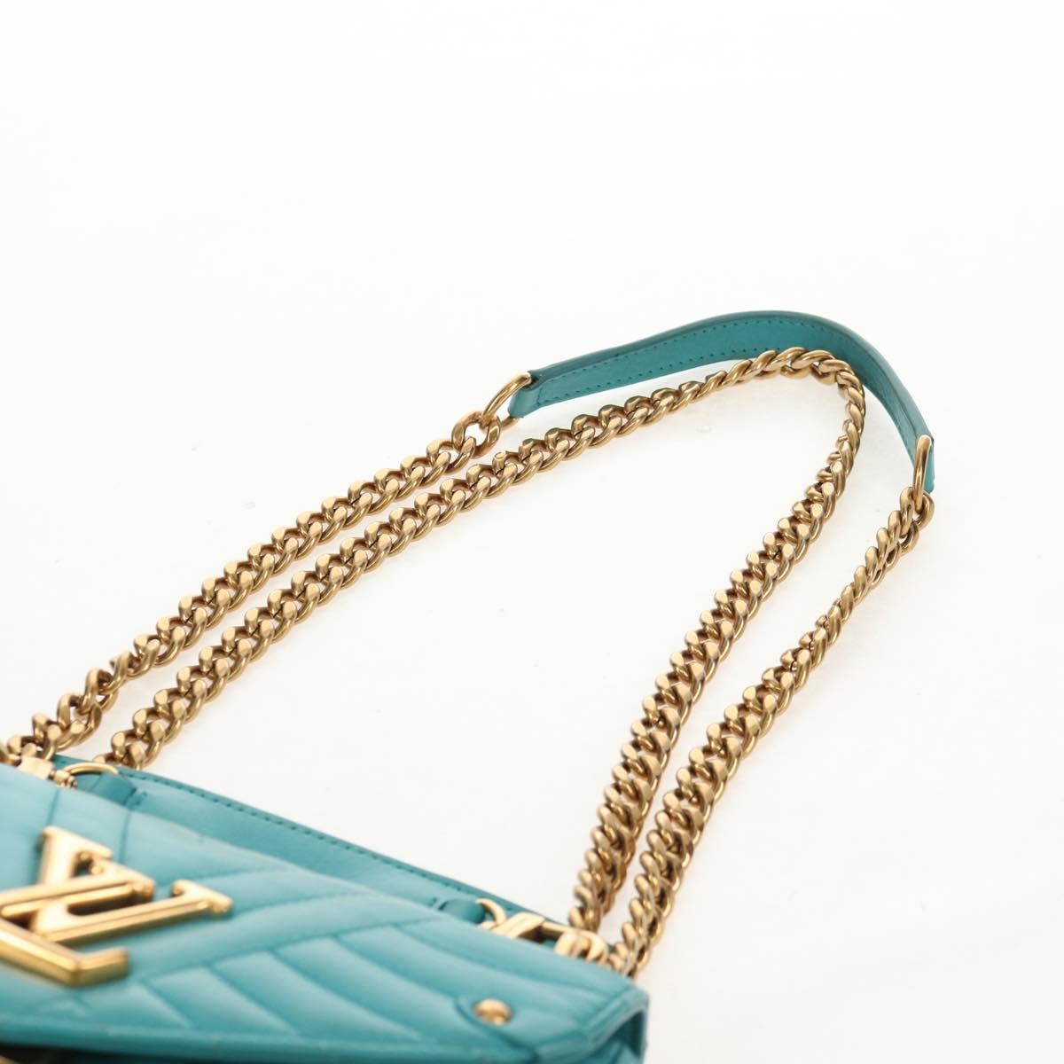 Louis Vuitton New Wave Chain Bag Quilted Leather Blue Leather Shoulder Bag Bag (Pre-Owned)