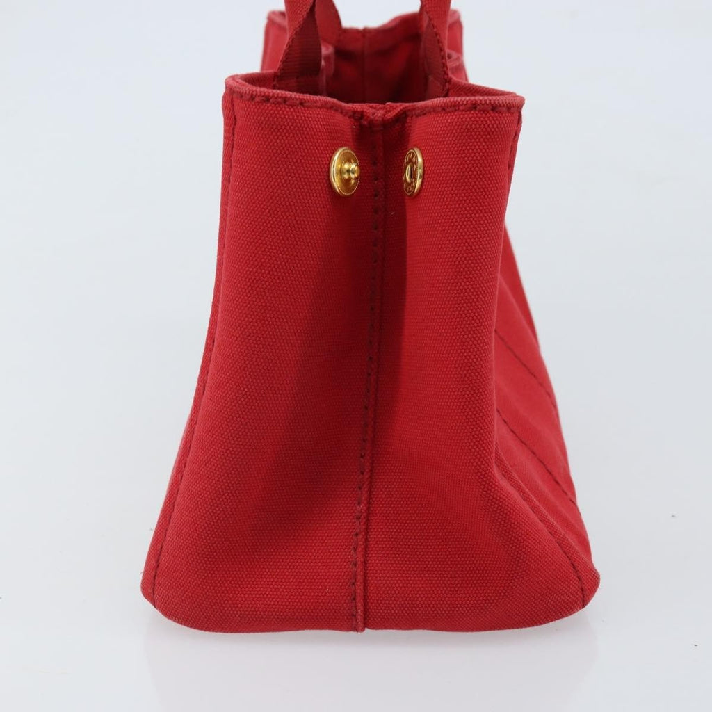 Prada Canapa Tote Canvas Red Canvas Tote Bag Bag (Pre-Owned)