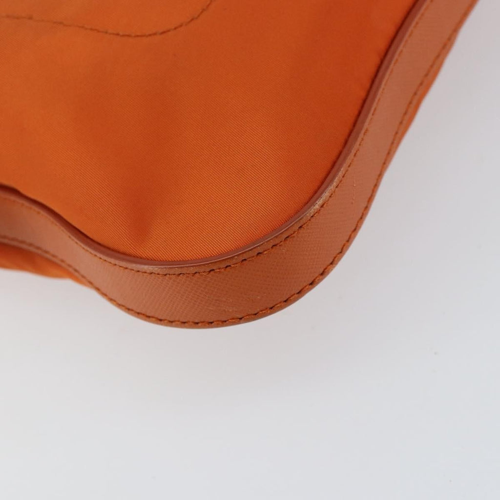 Prada Flat Messenger Tessuto With Leather Orange Nylon Shoulder Bag Bag (Pre-Owned)