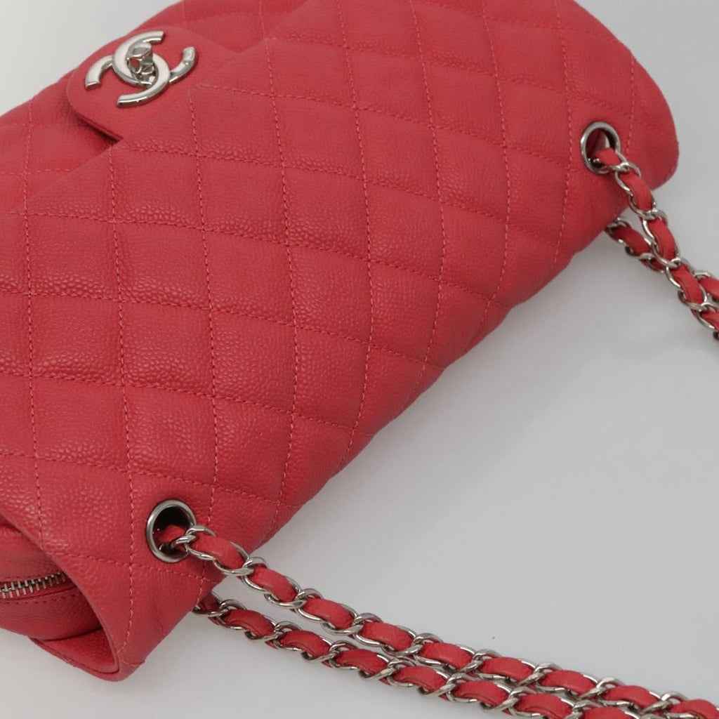 Chanel Flap Shoulder Bag Quilted Lambskin Pink Calfskin Shoulder Bag Bag (Pre-Owned)