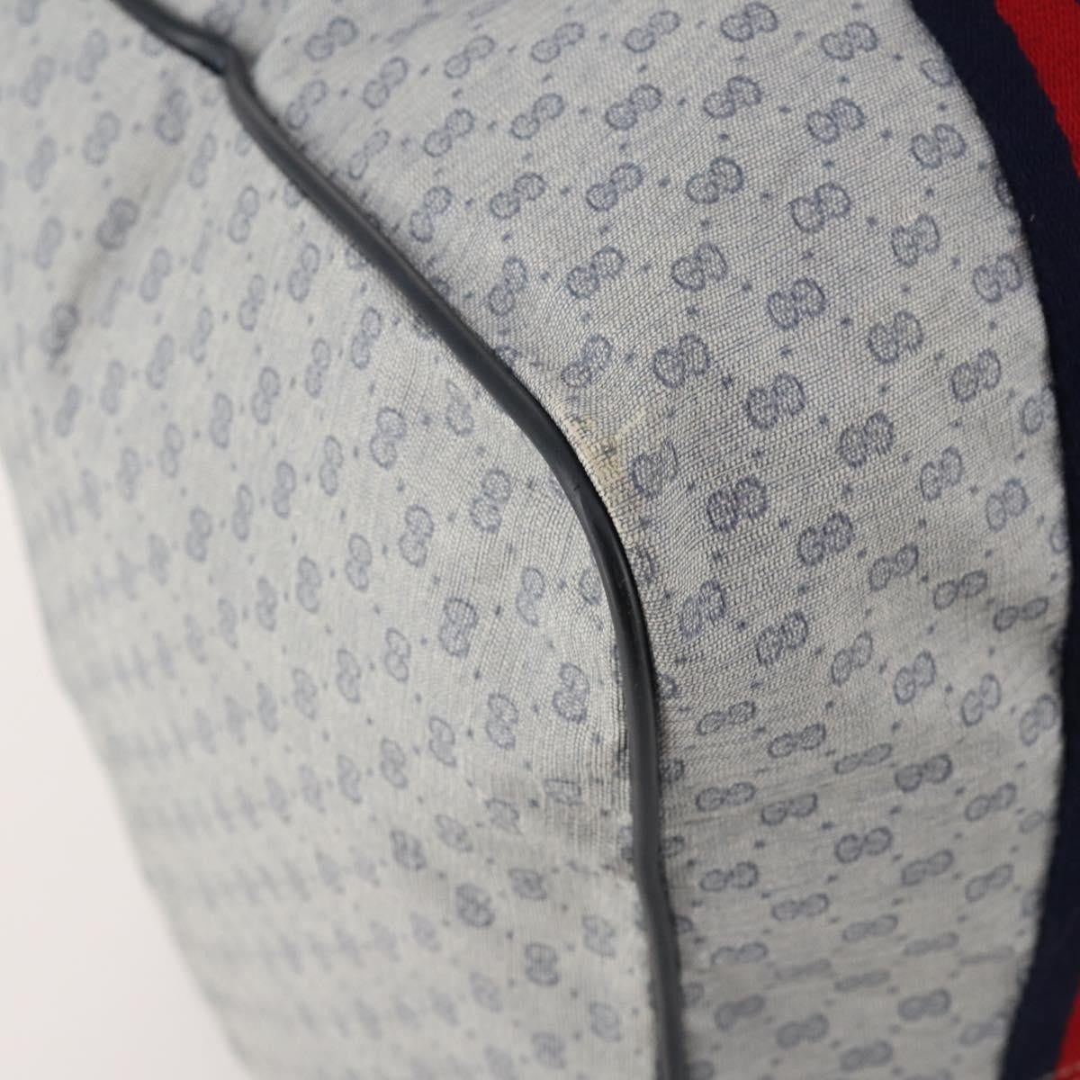 Gucci Web Trim Weekend Duffle Bag Gg Coated Canvas Navy Canvas Travel Bag Bag (Pre-Owned)