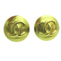 Chanel Cc Button Clip-On Earrings Metal Gold Metal Earrings Jewelry (Pre-Owned)