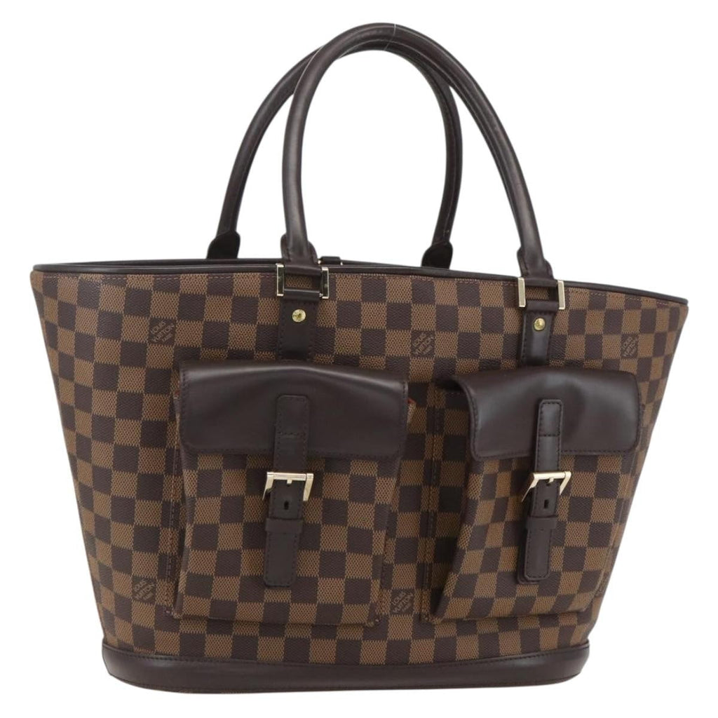 Louis Vuitton Manosque Handbag Damier Brown Canvas Tote Bag Bag (Pre-Owned)