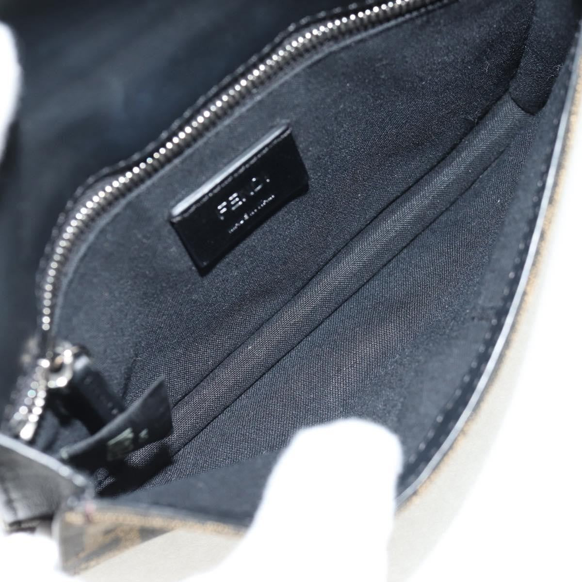 Fendi Baguette Convertible Belt Bag Zucca Canvas Black Canvas Bag (Pre-Owned)