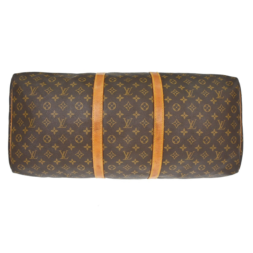 Louis Vuitton Keepall Bag Monogram Canvas Brown Canvas Handbag (Pre-Owned)