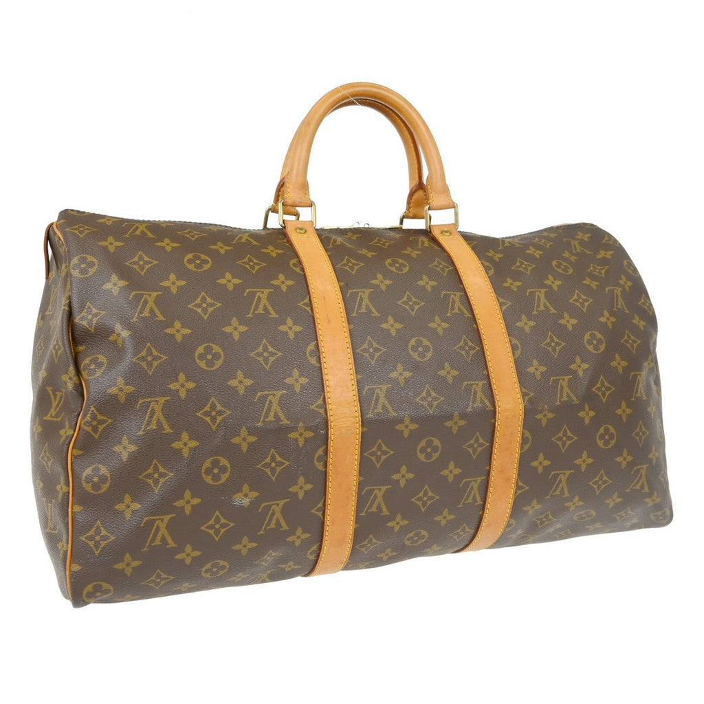 Louis Vuitton Keepall Bag Monogram Canvas Brown Canvas Travel Bag Bag (Pre-Owned)