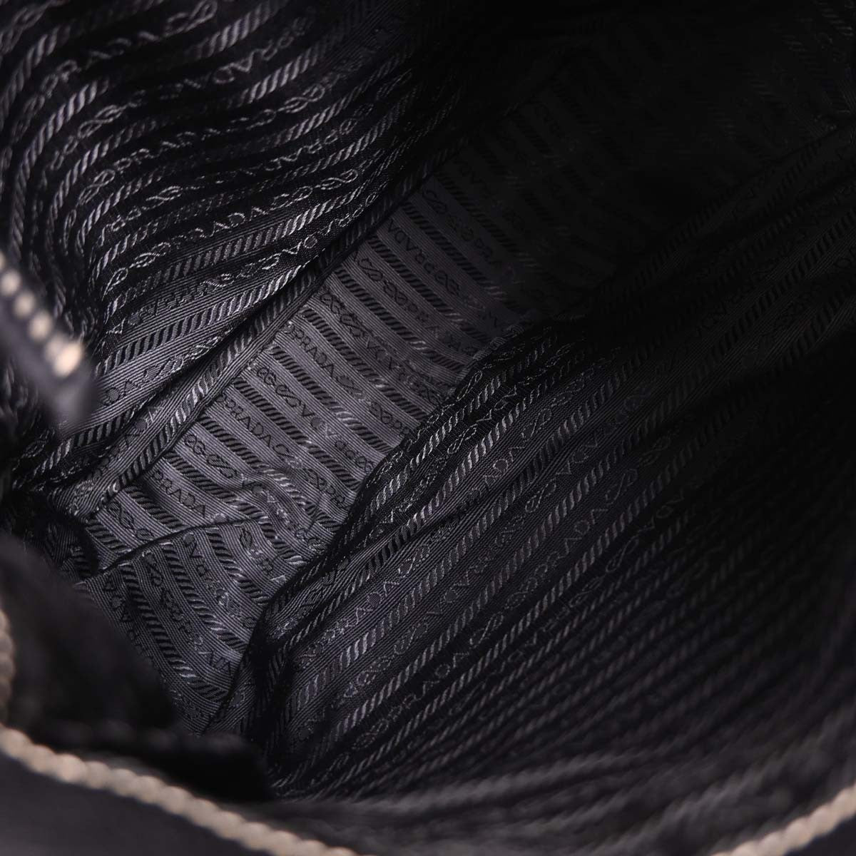 Prada Vintage Shoulder Bag Nylon And Leather Black Nylon Shoulder Bag Bag (Pre-Owned)