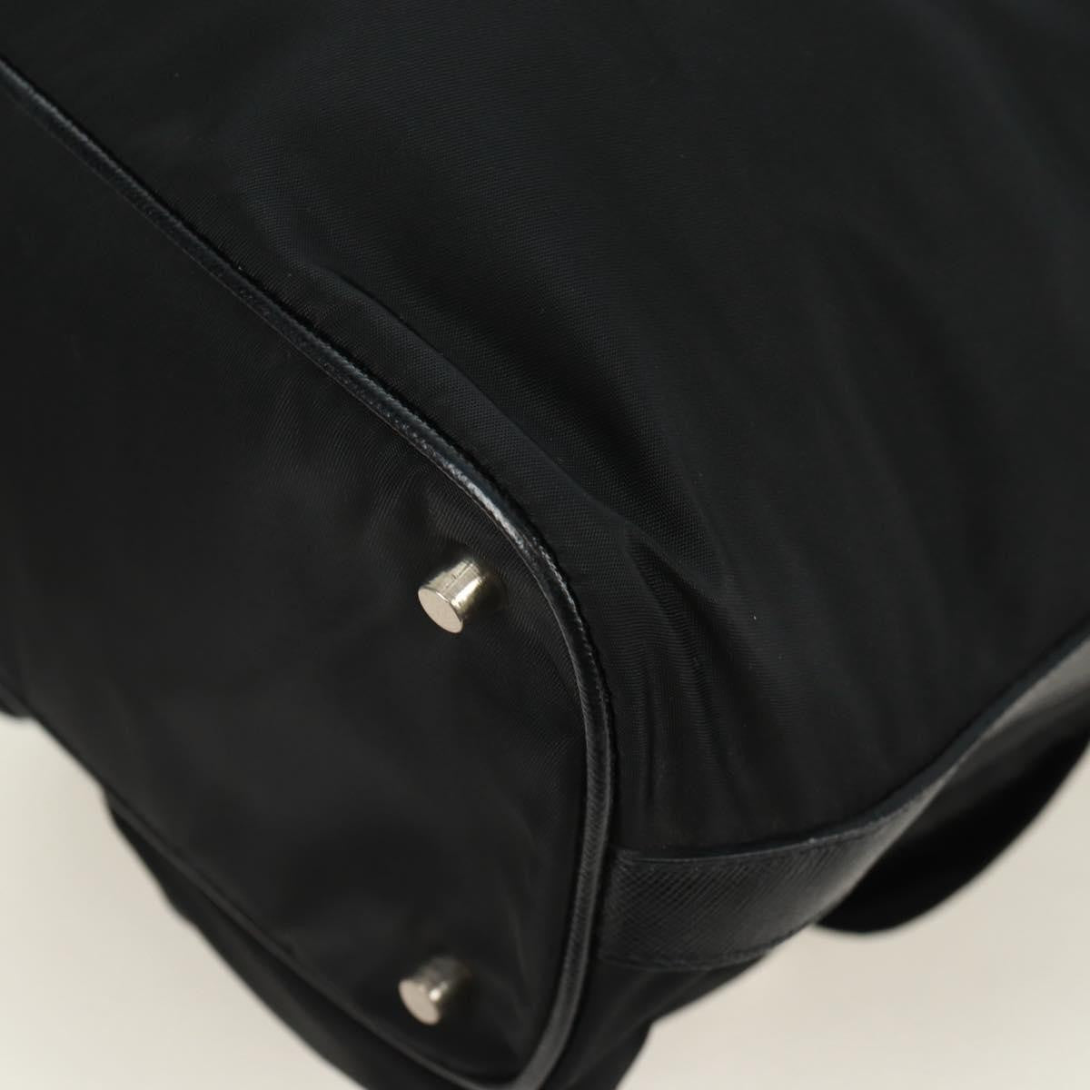 Prada Double Pocket Drawstring Shoulder Bag Tessuto Black Nylon Shoulder Bag Bag (Pre-Owned)