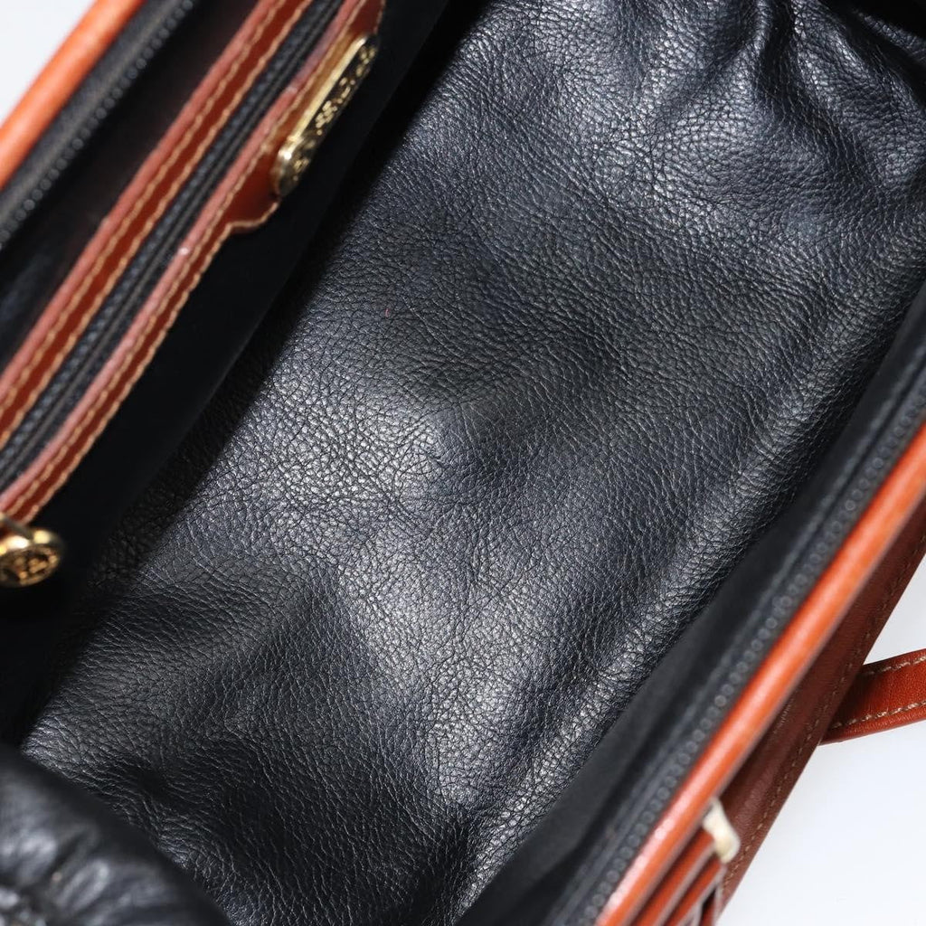 Fendi Vintage Pequin Convertible Boston Bag Coated Canvas Black Canvas Handbag (Pre-Owned)