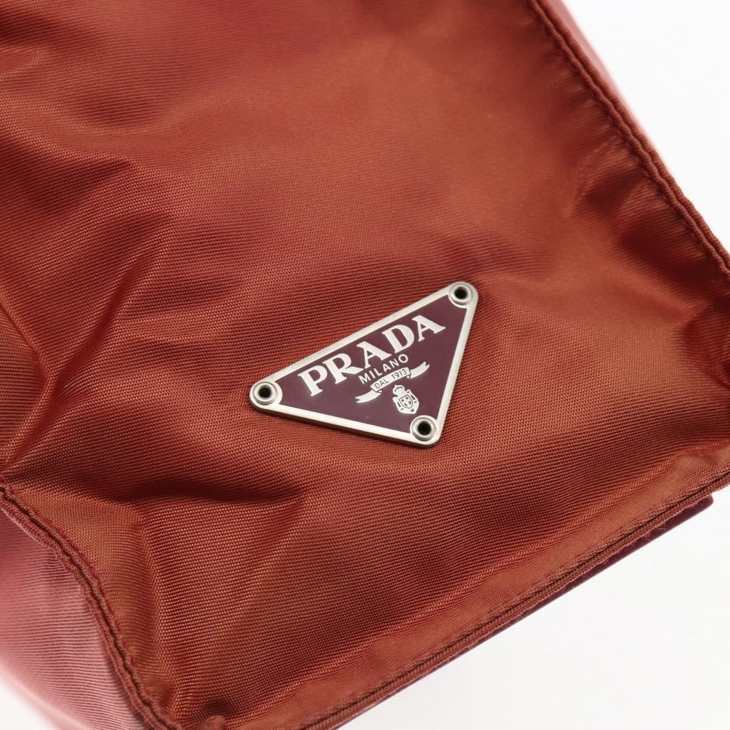 Prada Vintage Tote Tessuto Red Nylon Tote Bag Bag (Pre-Owned)