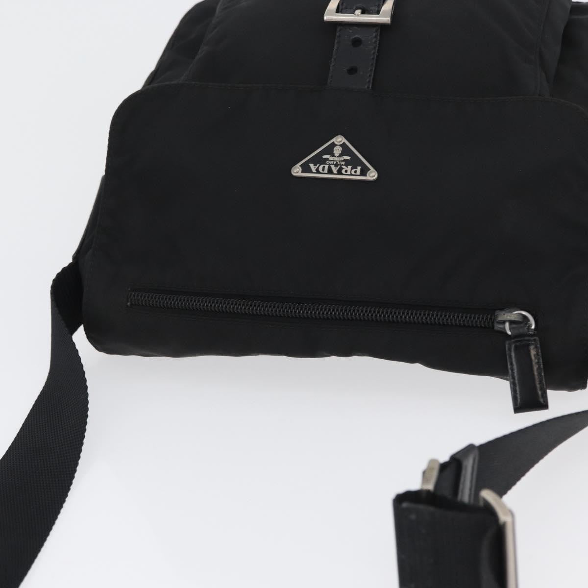 Prada Buckle Messenger Bag Tessuto Black Nylon Shoulder Bag Bag (Pre-Owned)