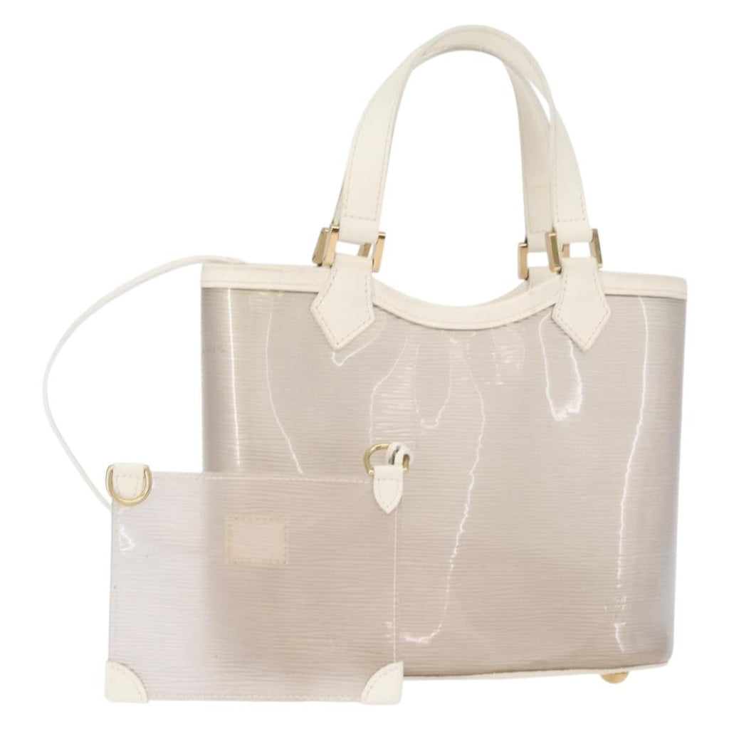 Louis Vuitton Plage Lagoon Bay Handbag Vinyl Epi Leather White Leather Handbag (Pre-Owned)