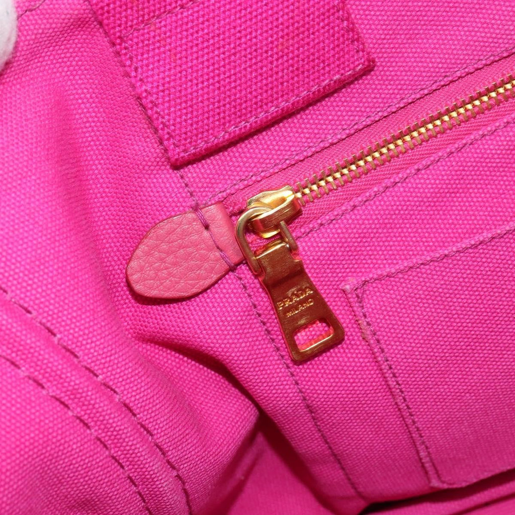 Prada Canapa Tote Canvas Pink Canvas Tote Bag Bag (Pre-Owned)