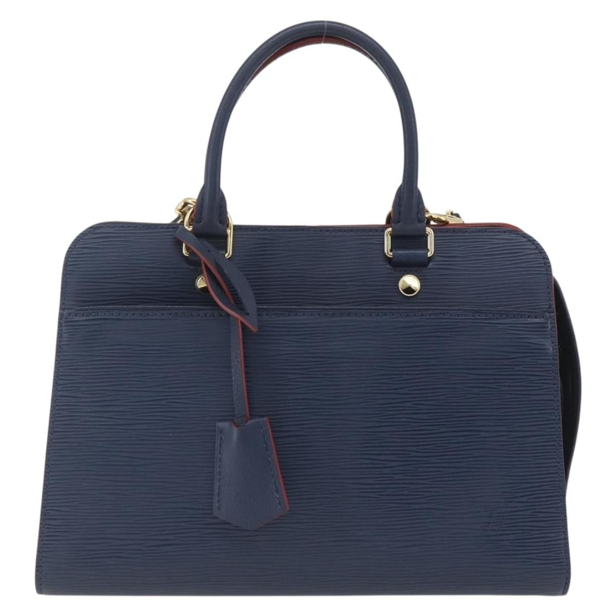 Louis Vuitton Vaneau Handbag Epi Leather Blue Leather Handbag (Pre-Owned)