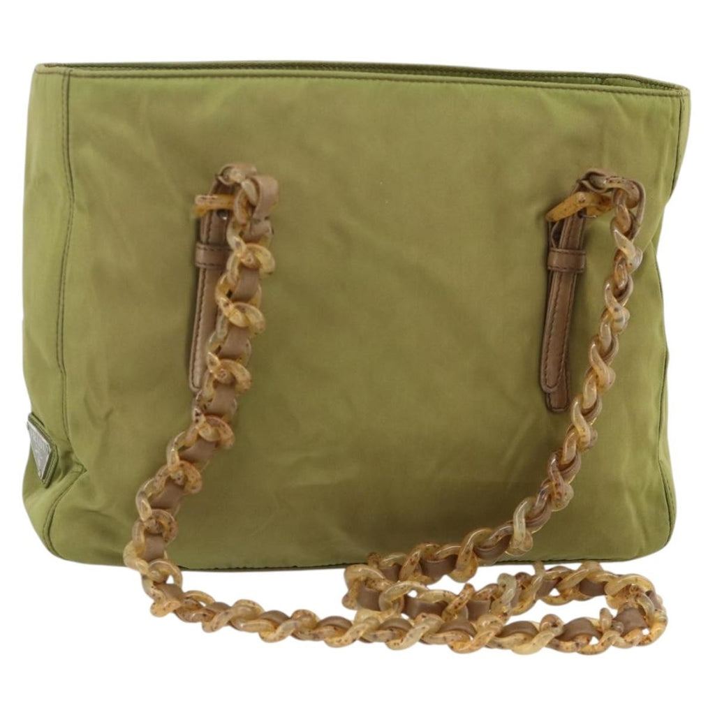 Prada Vintage Tote Tessuto Khaki Nylon Tote Bag Bag (Pre-Owned)