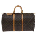 Louis Vuitton Keepall Bag Monogram Canvas Brown Canvas Travel Bag Bag (Pre-Owned)