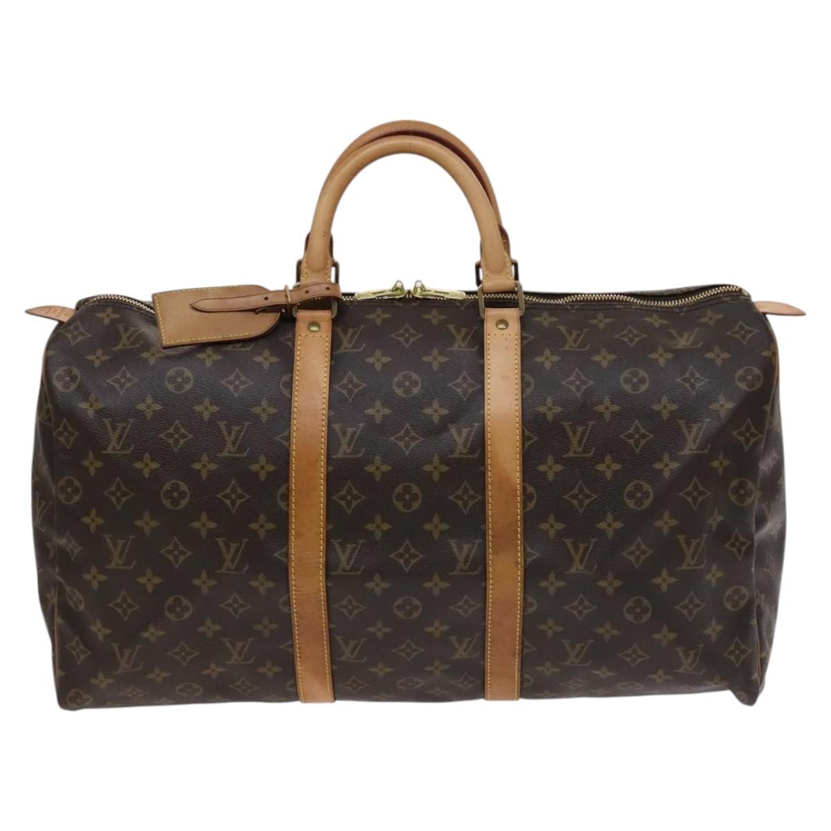 Louis Vuitton Keepall Bag Monogram Canvas Brown Canvas Travel Bag Bag (Pre-Owned)